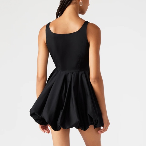 Steve MaddenWomen's Haiden Bubble-Hem Fit & Flare Black Dress Size M - Picture 2 of 16